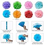 Huryfox Fiesta Party Decorations - 33pcs Colorful Mexican Themed Hanging Paper Fans, Rainbow Pom Poms, Fiesta Bunting and Tissue Paper Streamers for Birthday, Festival, and Rainbow Parties - Image 5
