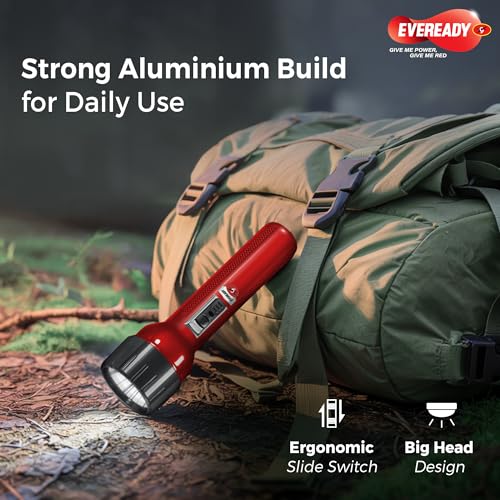 Image of Eveready DL02 Dazzle, 1.5W Emergency Torch, Durable Aluminium Body, Bright White LED Torch, Powered by 3xAA Batteries