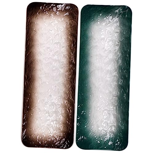 Juego de 2 bandejas de cerámica para sushi miniatura 1