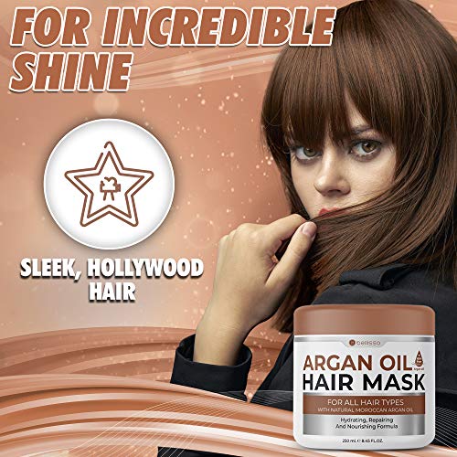 Moroccan Argan Oil Hair Mask - Deep Moisturizing Conditioner Treatment For Dry Damaged Frizzy And Color Treated Hair - Hydrating Product, Split End Moisturizer – Professional Salon Grade Products #TOP4