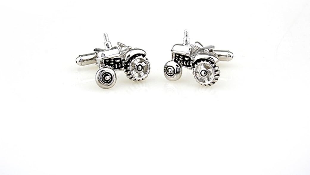 MRCUFF Tractor Pair Cufflinks in a Presentation Gift Box & Polishing Cloth