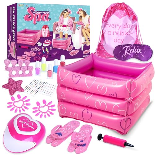 Shemira Spa Day Gift Set for Girls Age 7-12, Kids Manicure Pedicu...