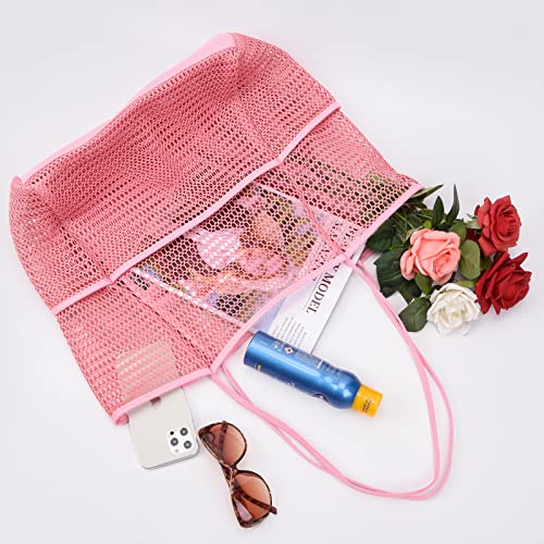 Image of Tainehs Mesh Beach Tote Large Bag 2023 Upgrade for Women with Multiple Pockets for Family Travel Swimming Waterproof Pool Bag