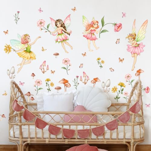Vinilos decorativos Flower Fairy en 4 planchas miniatura 1