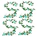 Zhiheng 4 Pack 7.8ft Artificial Rose Vines with Green Leaves Fake Flowers Plants Hanging Garden Vine Garland for Wedding Home Party Decor Rustic Craft Supplies (Aqua)