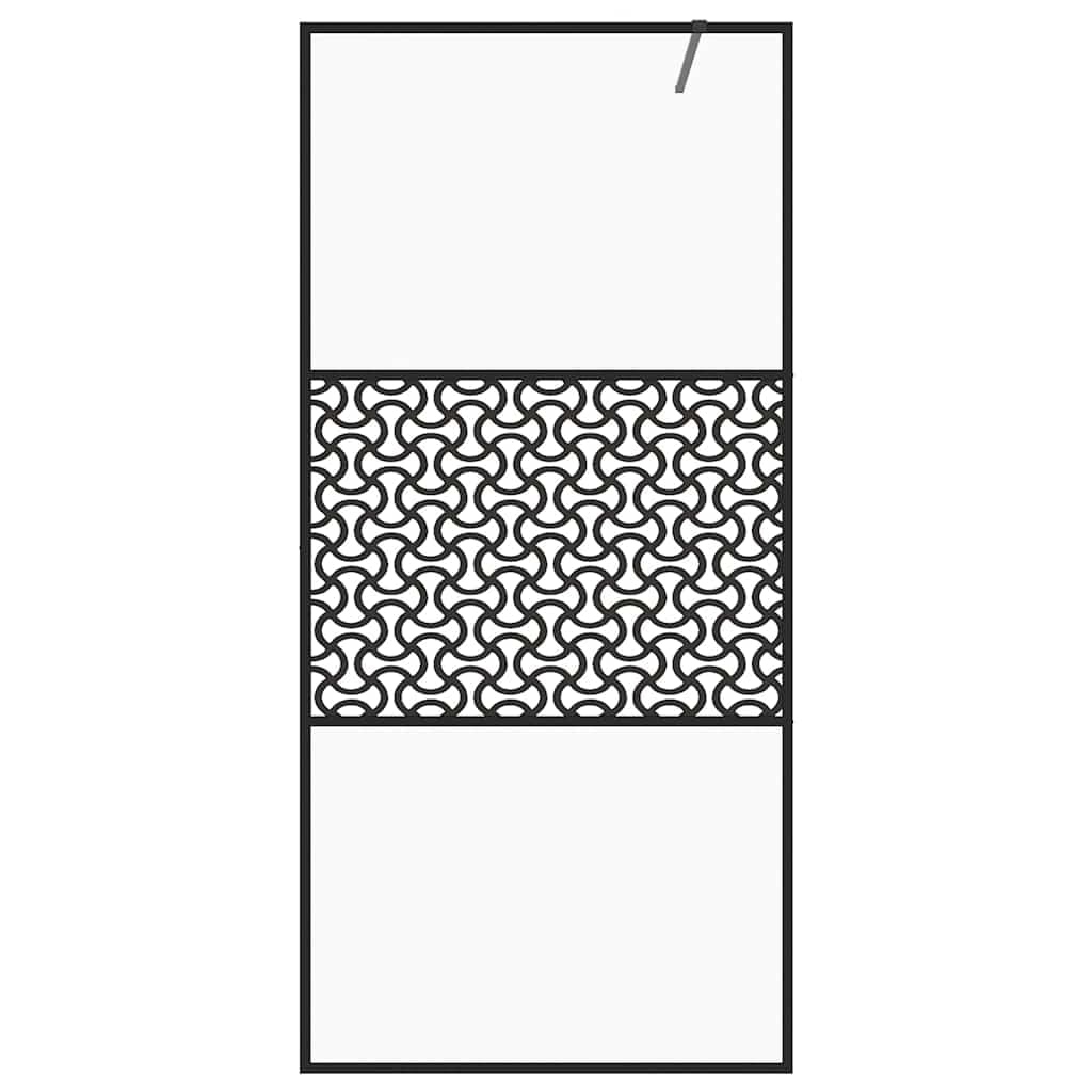 Mampara de ducha de cristal templado transparente de 5 mm, perfil de aluminio ajustable, 115 x 195 cm, incluye barra de apoyo de 100 cm, protección contra salpicaduras para baño