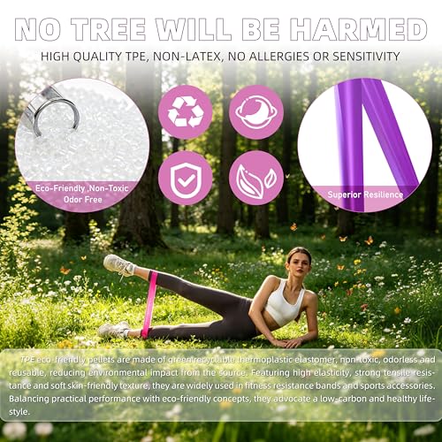 Resistance Loop Exercise Bands, Resistance Bands Exercise Bands for Home Fitness, Stretching, Strength Training, Physical Therapy,Elastic Workout Bands for Women Men Kids, Set of 5