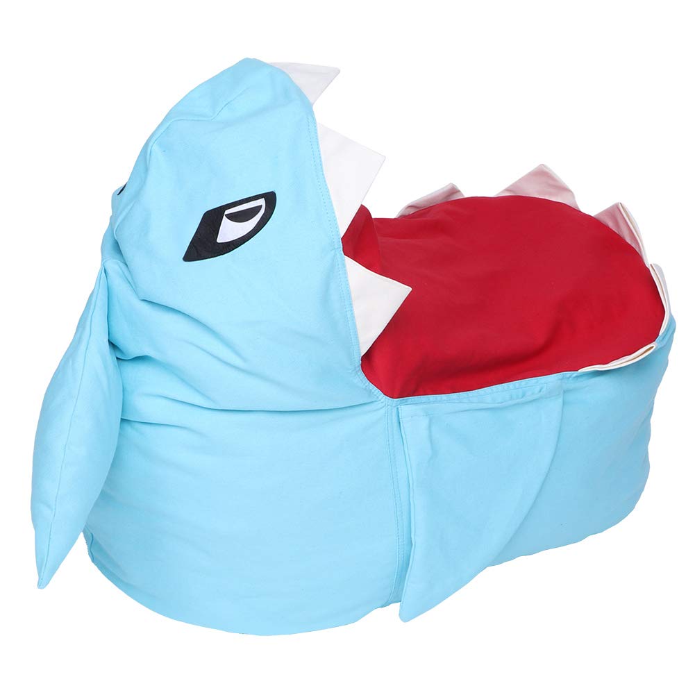 Kinder Sitzsack Hai Blau - Plüsch Aufbewahrung Für Spielzeug 80x80x50cm