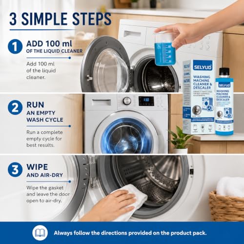 Image of Washing Machine Cleaner 300ml | Deep Drum Cleaner & Descaler | Limescale, Odour & Residue Remover | For Front Load & Top Load Machines