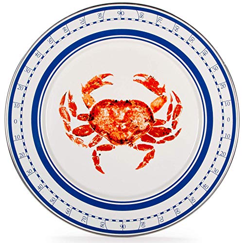 Golden Rabbit Enamelware - Crab House Pattern - Charger Plate