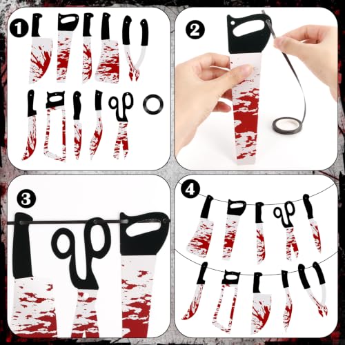 Image of Scary Halloween Bloody Banner Decorations Sign for Horror Birthday Party