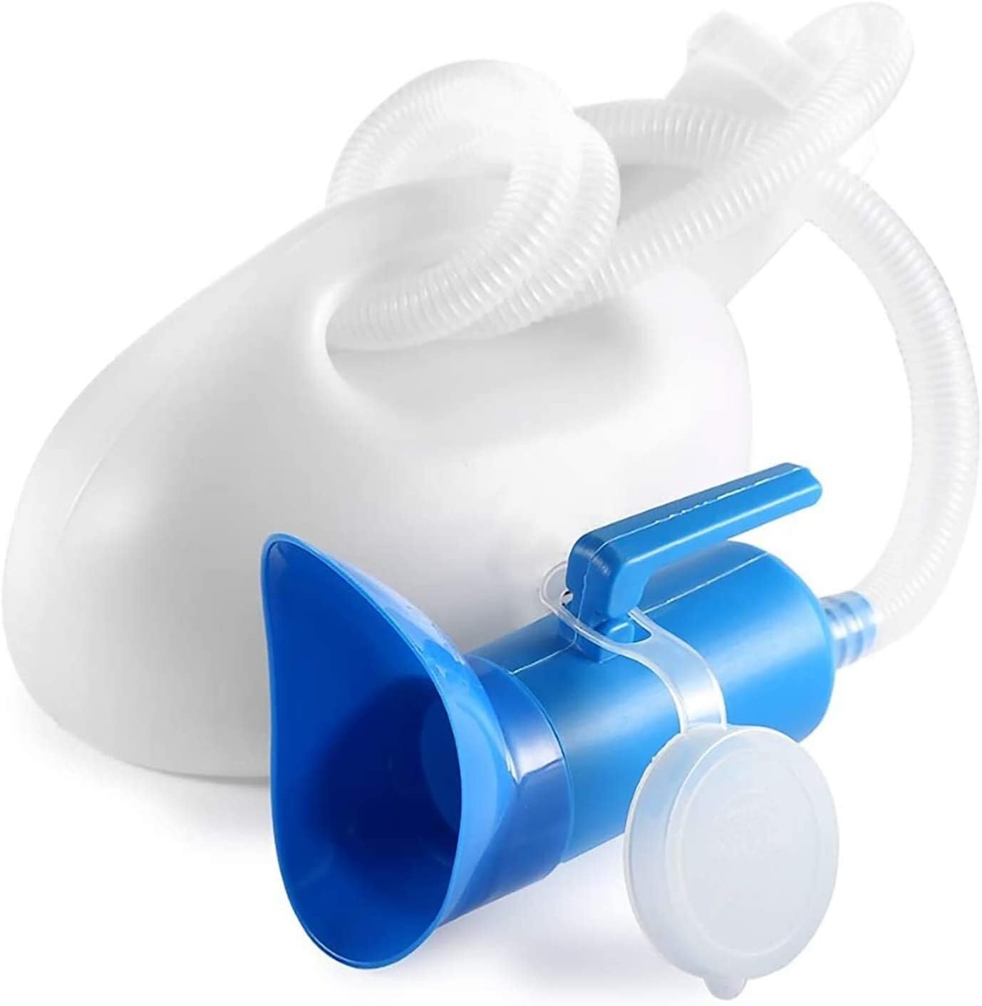 HYQOUKLR Male Portable Travel Pee Bottles, Unisex 2000ml Urinal With Female Adapter 1.6m Tube Graduations For Camping Car Travel