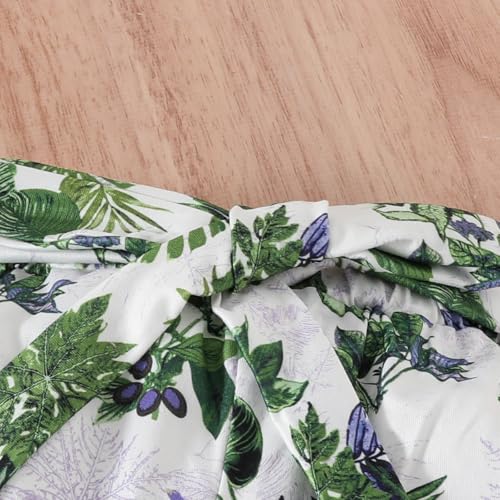 Image of Axumity Toddler Girl Clothes Outfits Tropical Print Short Sleeve Top + Belted Floral Shorts 2PC Summer Clothing Set(5-6T)