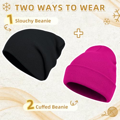 Image of ZOORON Beanie for Men Women Slouchy Winter Beanie Hats Cuffed Skull Caps
