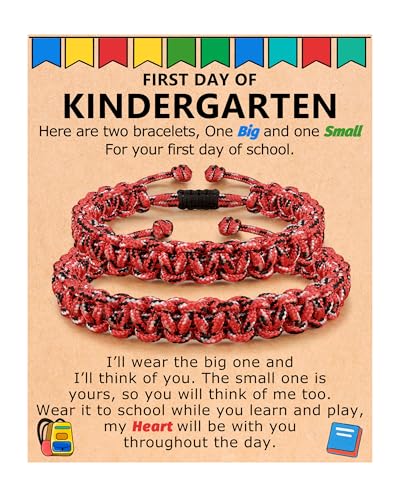 PINKDODO Back to School Bracelet Mommy and Me First Day of Kindergarten Preschool Gifts for Boys