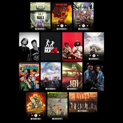 Image of Funk You Store Seedhe Maut Mini Posters | Set of 14 A5 Posters | Spotify Codes | Album covers poster | Desi Hip Hop (DHH) 101, Lunch Break | Home, bedroom and mobile accessories | Gift Item