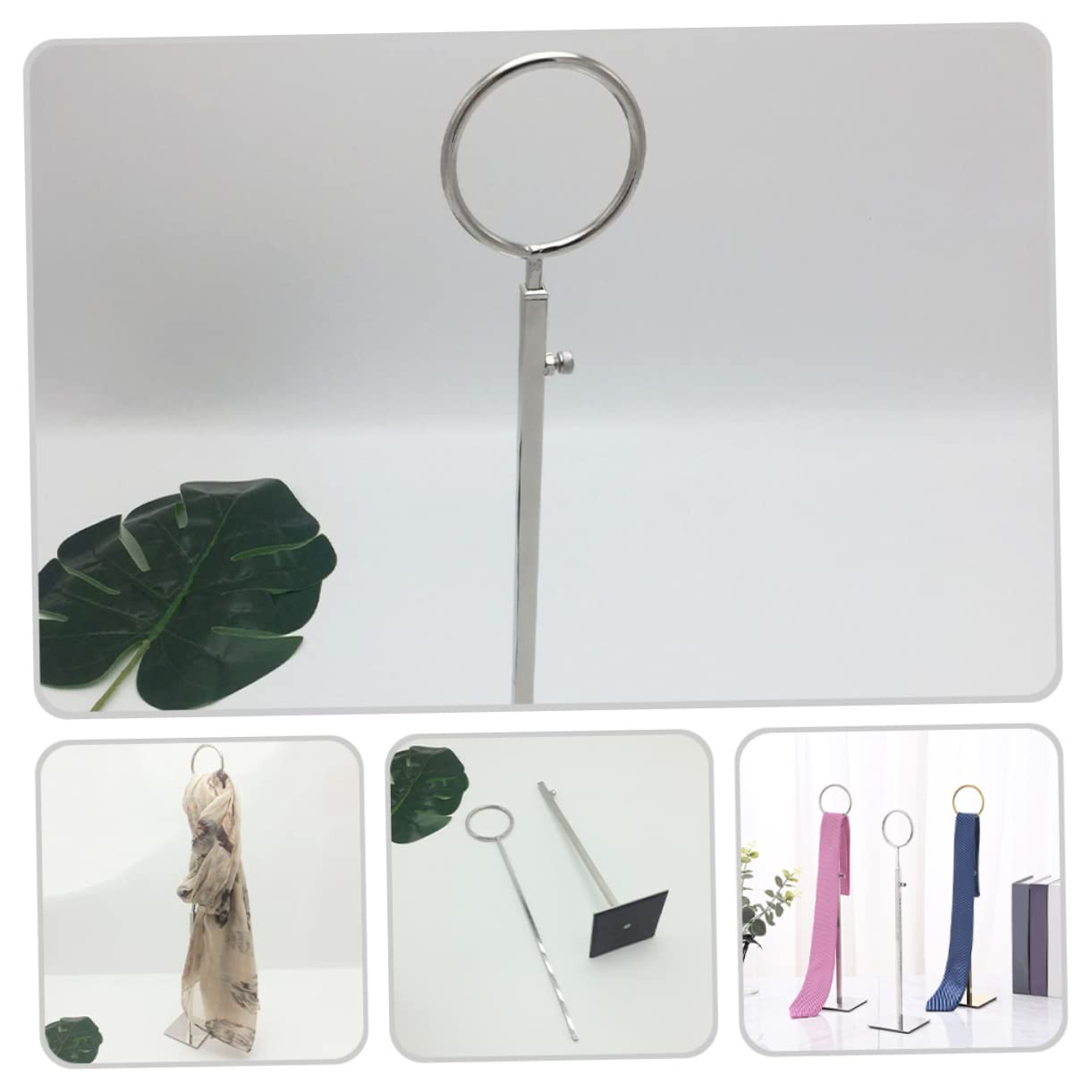 Mobestech Perchero de Acero Inoxidable Altura Ajustable para Bufandas y Corbatas Organizador de Bufandas Que Ahorra Espacio para Tienda o Guardarropa