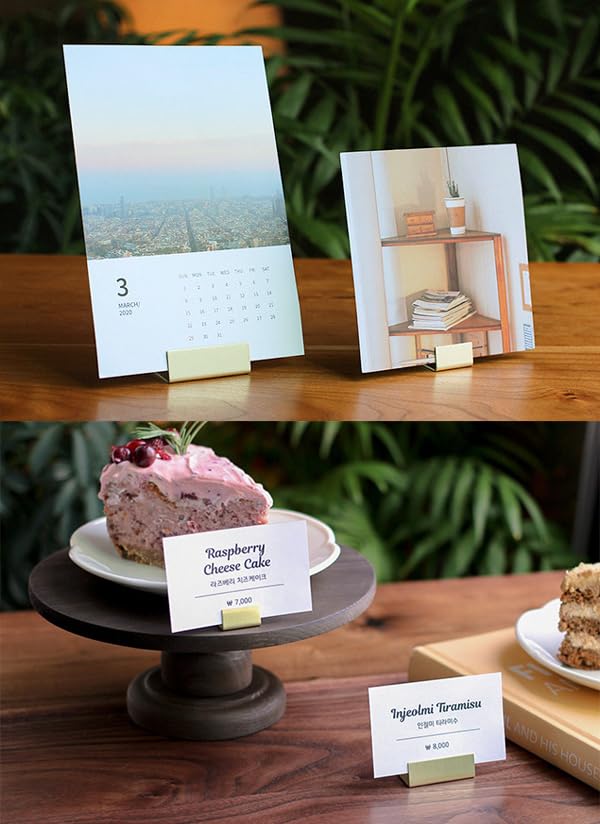 10 Brass Display Name Tag Holder Food Label Card Menu Stand Restaurant Buffet (Mix)