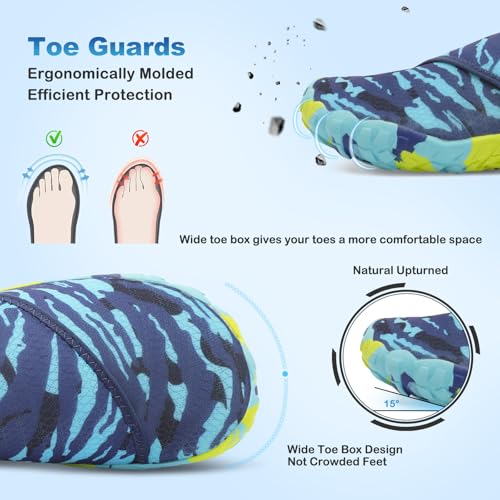 Image of L-RUN Barefoot Water Shoes Women Mens Aqua Sock Athletic Hiking Water Sports Shoes for Swim Beach Pool Sand Diving Walking