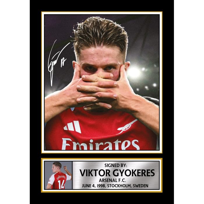 Viktor Gyokeres Signed Autograph Poster Print – Arsenal F.C. Striker – Soccer Memorabilia Gift for Fans, A0 GIGANTIC Poster (1200x840mm)