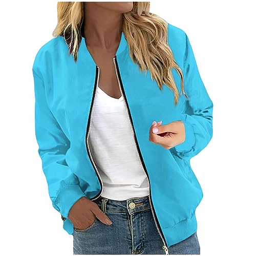 XIADUOBAAN Bomberjacke Kurz Langarm Windjacke Damen Leichte Jacke Damen...