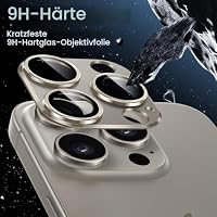JETech Kameraschutz Schutzfolie für iPhone 15 Pro/15 Pro Max, Titan Natur – Ansicht 4