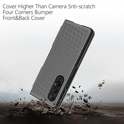 Ailiber Galaxy Z Fold3 5G Case, Galaxy Z Fold 3 5G Holster With Screen Protector, Swivel Belt Clip, Kickstand Holder Combo Cover, Slim Shockproof Shell Slide Pouch Phone Case For Samsung Z Fold3-Black #TOP4