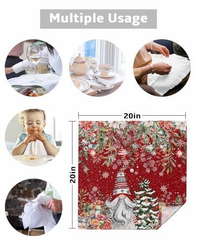 Servilletas de Tela Cuadradas Xmas Set x4 20x20 in miniatura 7
