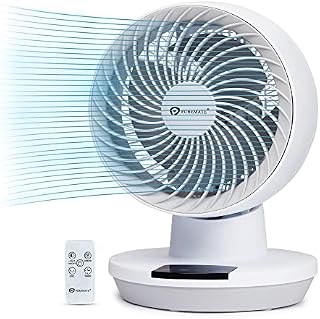 PureMate 8-Inch Air Circulator Fan with Oscillation, 3 Speeds Setting and Timer, LED Display & Remote Control, Perfect for Desks, Bedrooms & Offices