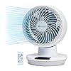 PureMate 8-Inch Air Circulator Fan with Oscillation, 3 Speeds Setting and Timer, LED Display & Remote Control, Perfect for Desks, Bedrooms & Offices