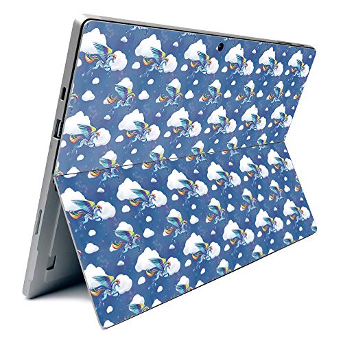 Image of MightySkins Carbon Fiber Skin for Microsoft Surface Pro 7 - Rainbow Pegasus | Textured Carbon Fiber Finish | Easy to Apply, Remove, and Change Styles | Made in The USA