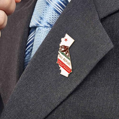 Image of State Shaped Map Lapel Metal Pin Enamel Brooch Keepsake Beautifully Designed for Backpack Hat