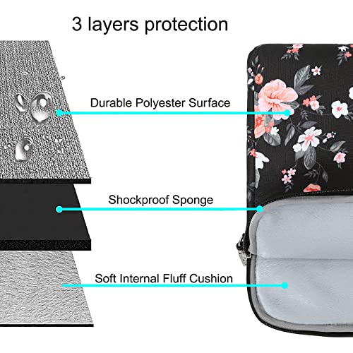 MOSISO Laptop Shoulder Bag Compatible with MacBook Air 15 inch M2 A2941 2023/Pro 16 2023-2019 M2 A2780 M1 A2485 A2141/Pro 15 A1398, 15-15.6 inch Notebook, Weigela Florida Briefcase with Belt, Black3