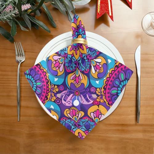 Servilletas de tela multicolor pack x6 20x20 pulg miniatura 3