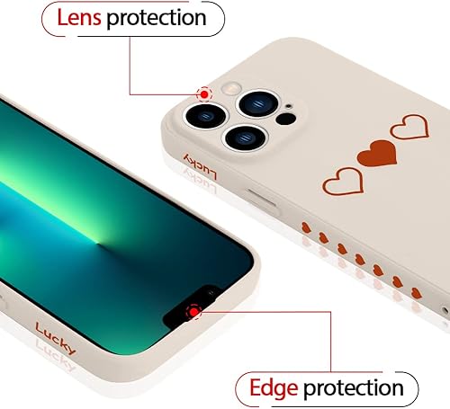 Miniatura 5 de Wlxee Funda de silicona compatible con iPhone 13 Pro Max Love Heart, funda de silicona líquida suave a prueba de golpes para mujeres y niñas, funda