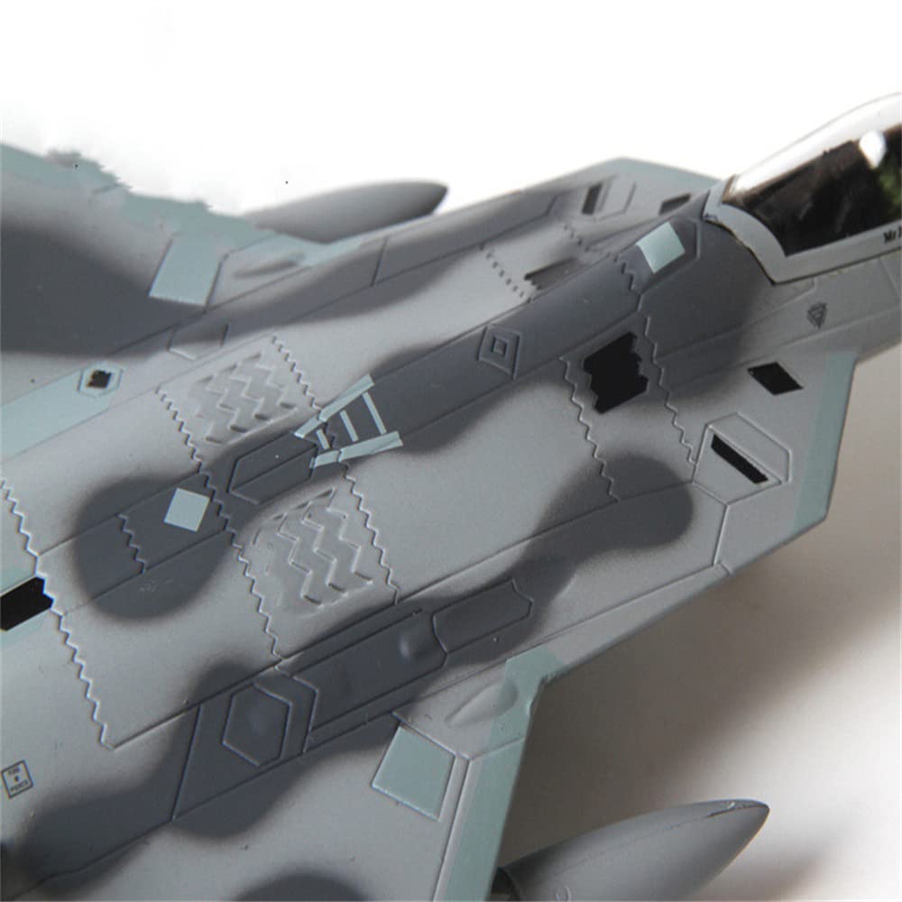 ZEZEFUFU 1/100 Scala F-22 Raptor Fighter Modello Aereo Militare Aereo per Aviazione Collezionismo con Espositore
