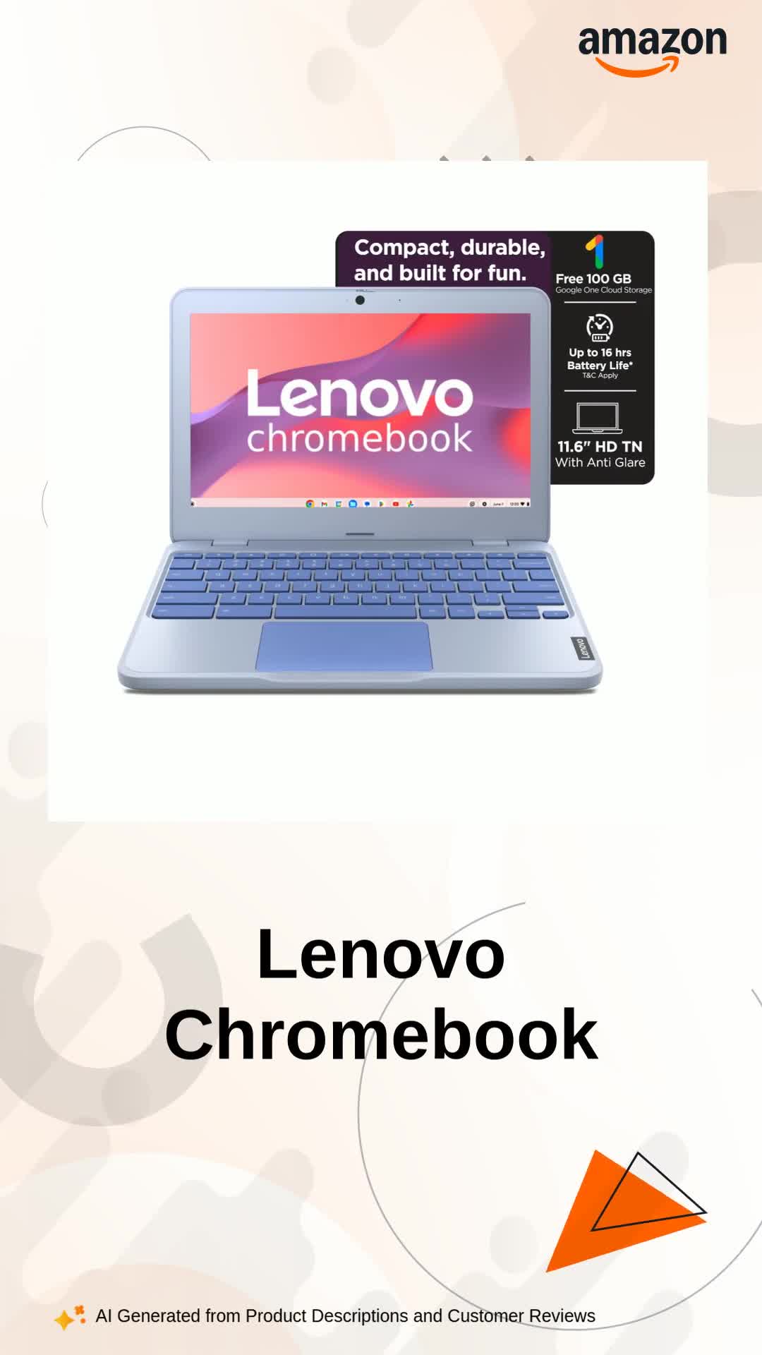 Lenovo {SmartChoice Chromebook, Intel Celeron N4500, 4GB RAM, 64GB