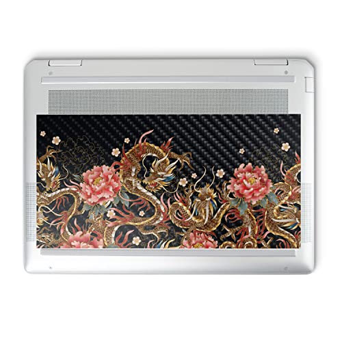 Image of MightySkins Carbon Fiber Skin Compatible with HP Spectre x360 14 inch (2022) Full Wrap Kit - Stitch Dragons | Protective Durable Textured Carbon Fiber Finish | Easy to Apply | Made in The USA