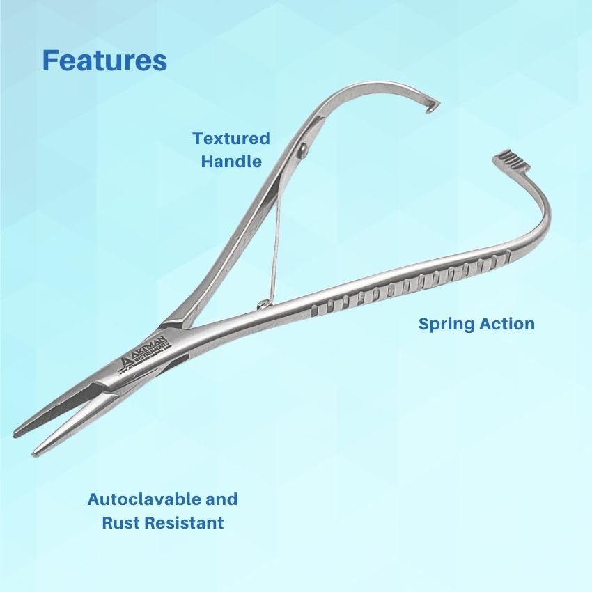 ARTMAN INSTRUMENTS Mathieu Ligature Elastic Placing Pliers 5.5" Separator Placer, Orthodontic Lace Back Tightener Needle Holder Driver, Ligature Separator Placer, Elastomeric Orthodontic Instruments image 5