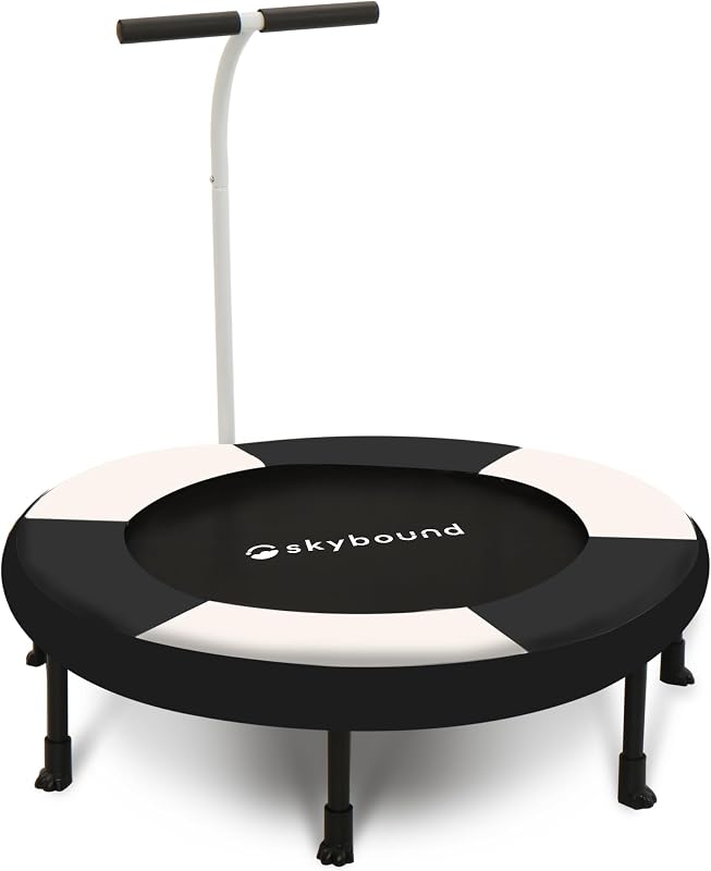 Trampolín interior de 36 pulgadas para niños - Trampolín interior para niños con asa - Trampolín para niños pequeños con tubo y manillar de acero mejorados de 2,0 mm - Mini trampolín interior para niños de 3 años en adelante