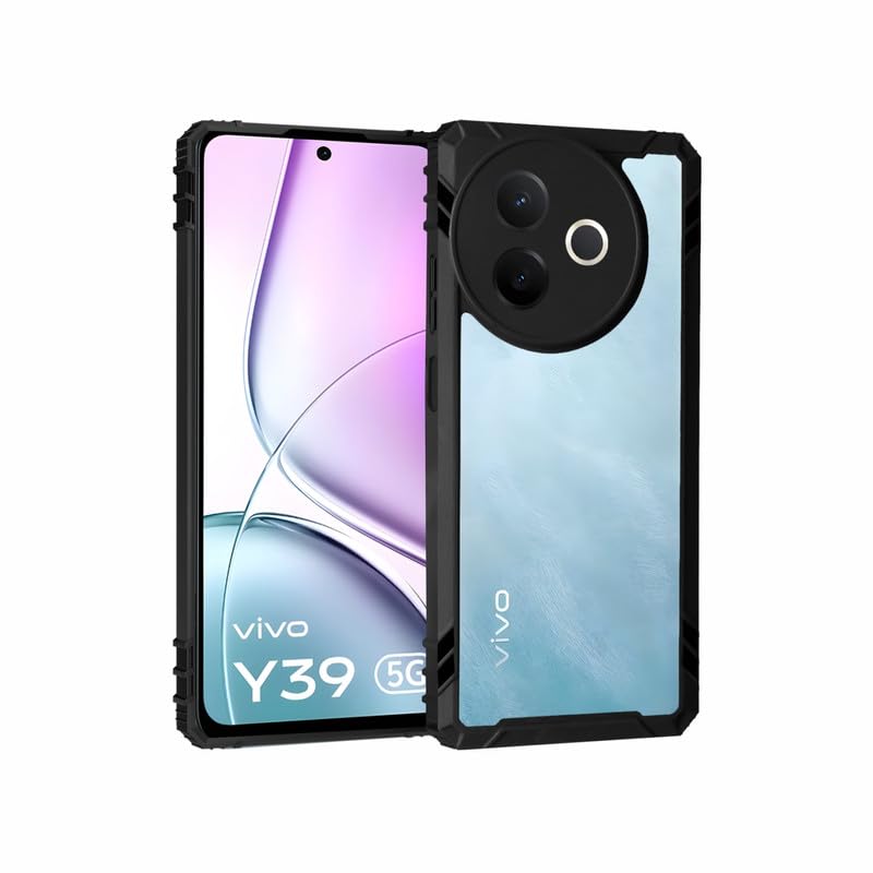 Image of AIBEX Crystal Clear Back Cover Case for Vivo Y39 5G | 360 Degree Protection | Shock Proof Design | Transparent Back Case for Vivo Y39 5G | (PC & TPU,Bumper)