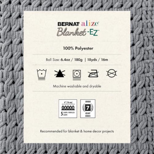 Image of Bernat Alize Blanket-EZ Chunky Yarn for Hand Knitting, Powder Pink 2-Pack | #7 Jumbo Yarn, 100% Polyester, Super Soft Looped Crochet Yarn for Hand Knitting, Beginners & DIY Crafts, 18yds per skein
