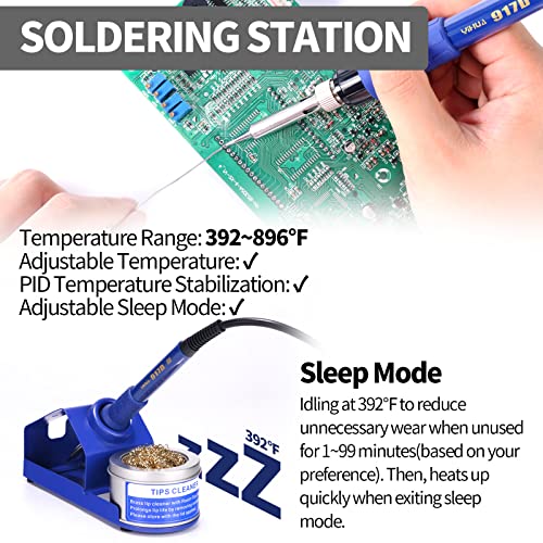 Image of YIHUA 853D 2A USB Professional Soldering, Rework and Power Supply Station bundle with YIHUA 928D-III High Power Soldering Iron as Secondary /Backup Iron Holder, Soldering Cleaning Kit, and Accessories
