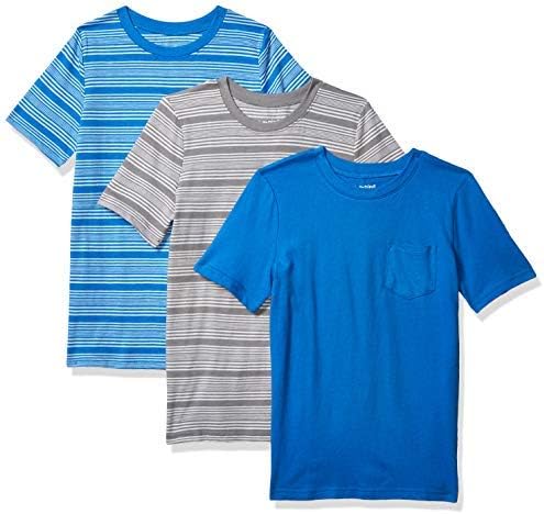 Jumping Beans Boys 3 Pack Tees: Blue Tee, Blue Stripe Tee, Grey Stripe Tee