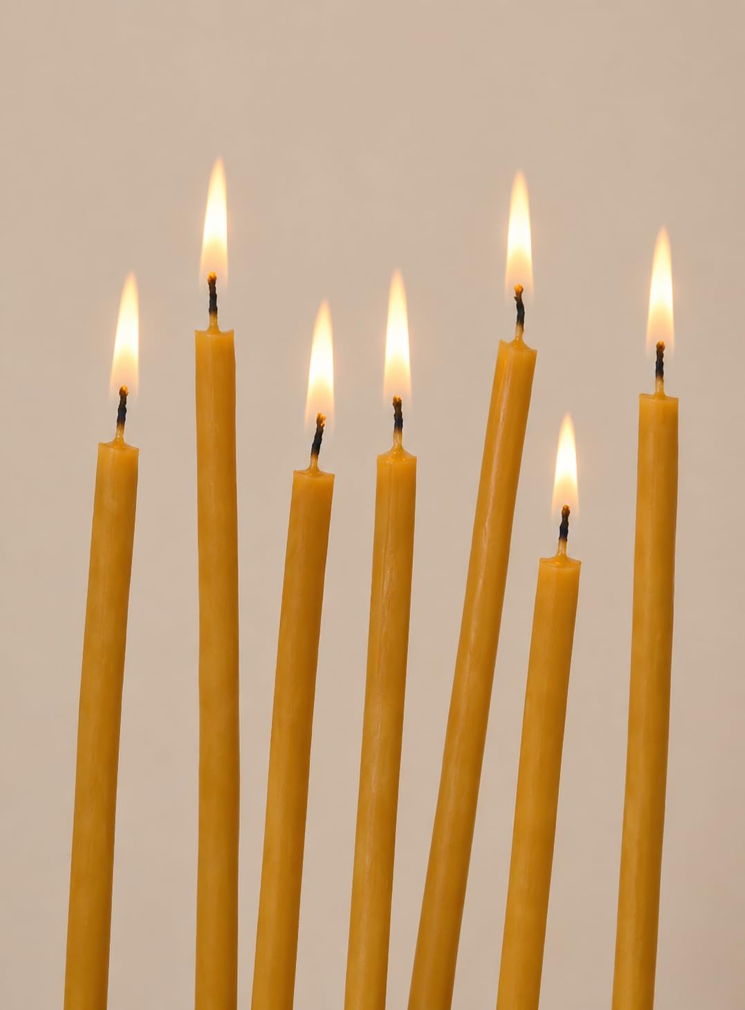 Velas de cera de abejas amarillas 100% de cera de abejas – Velas ortodoxas para oración, meditación y rituales – aroma a miel natural – Diferentes tamaños y cantidades (300, 20,5)