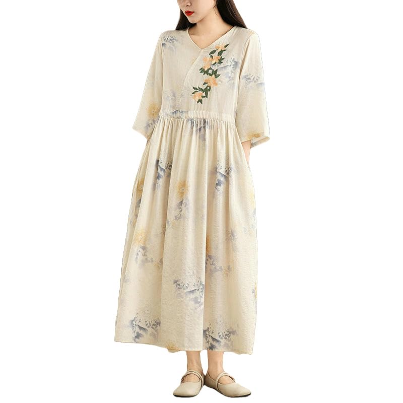 Robe d'été brodée en coton pour vos voyages ensoleillés et le quotidien