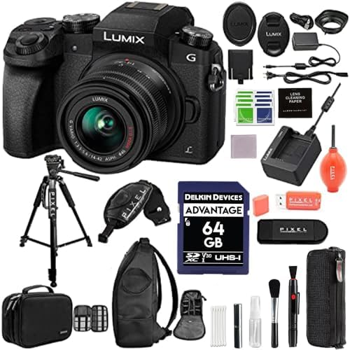 Panasonic LUMIX G7 4K Digital Camera, with LUMIX G Vario 14-42mm ...