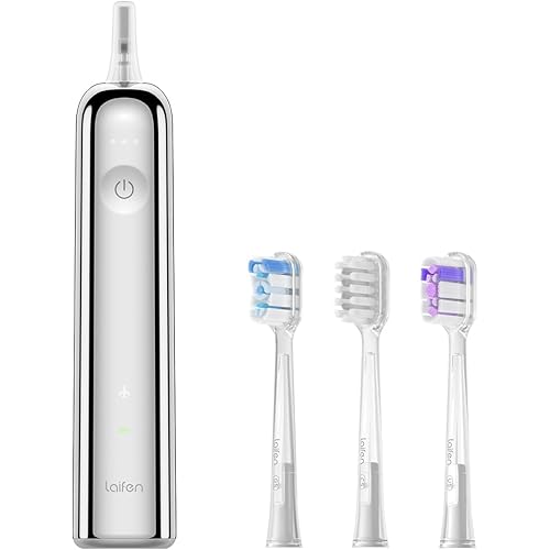 Laifen Wave Electric Toothbrush, Oscillation & Vibration Sonic Electric Toothbrush for Adults with App, 3 Brush Heads, IPX7 Waterproof Magnetic Rechargeable Travel Powered Toothbrush (Stainless Steel)