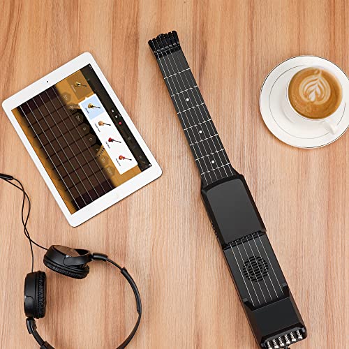 Chitarra Intelligente SG7, Chitarra 12 Tasti Tutto-in-Uno Autoapprendimento con Capotasto Digitale & App IA, Nessun Accordatore Chitarra Elettrica Portatile per Principianti & Adulti