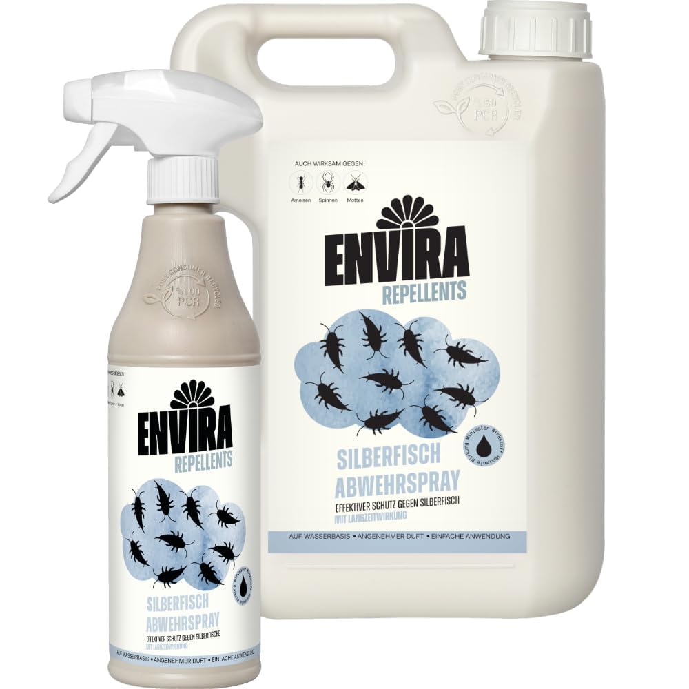 Envira Silberfischspray 500 ml + 2 Liter - gegen Silberfische im Haus